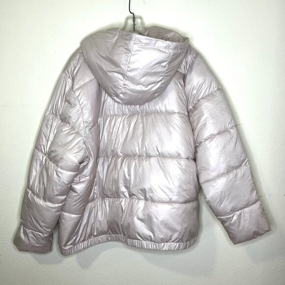 NWOT Torrid cropped hooded puffer jacket in Champagne Sz 3 winter coat neutral - Picture 3 of 7